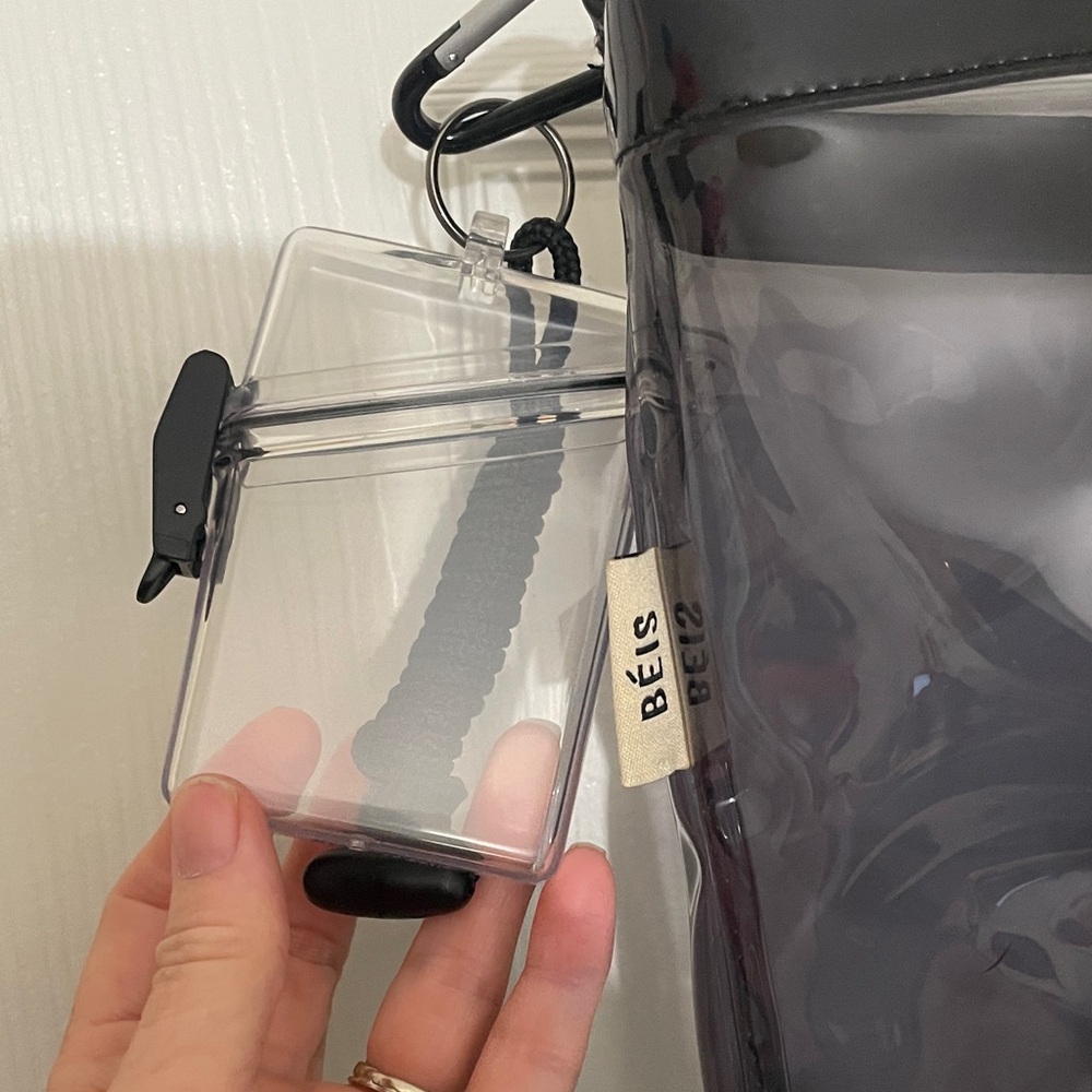BEIS Clear/Black Hat Tote - Picture 6 of 8